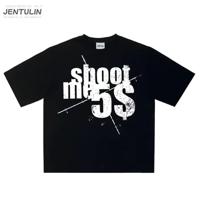 Harajuku surdimensionné Streetwear vêtements pour hommes SHOOTME5 $ imprimé graphique t-shirt coton Hip Hop lettre à