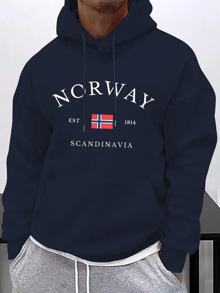 Nouveau sweat à capuche imprimé NORWAY pour homme