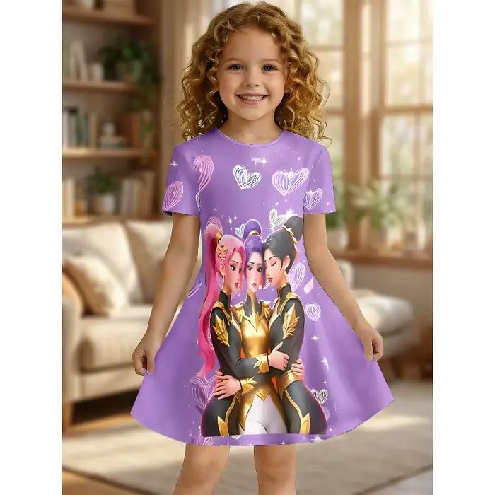 Robe T-shirt imprimée Girl Anime Girl Group
