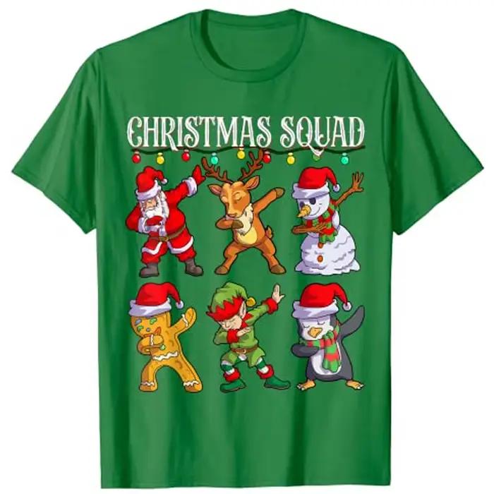 T-Shirt Dab de noël pour équipe de noël, famille assortie, père noël, amis