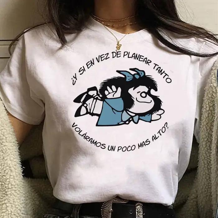 Mafalda t-shirts femmes harajuku japonais anime haut femme années 2000 manga vêtements