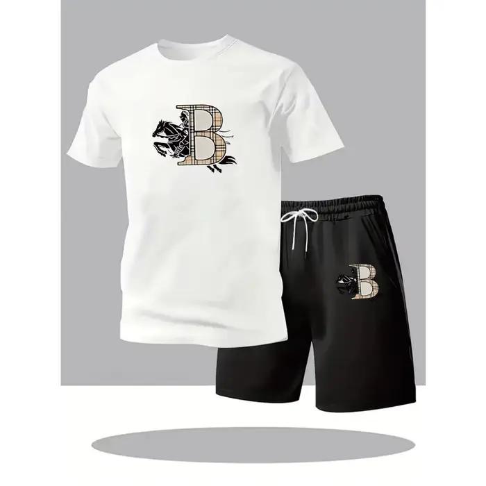 Ensemble de survêtement décontracté pour homme – Qualité supérieure – Été 2026 – Tenue quotidienne polyvalente – T-shirt à manches et short de sport pour le jogging en extérieur