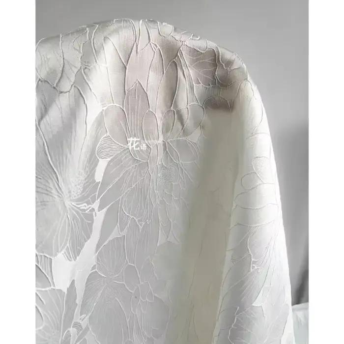 Tissu Jacquard Blanc en Polyester pour Robe et Vêtements de Styliste, Matériaux de Bricolage, Occasions Spéciales