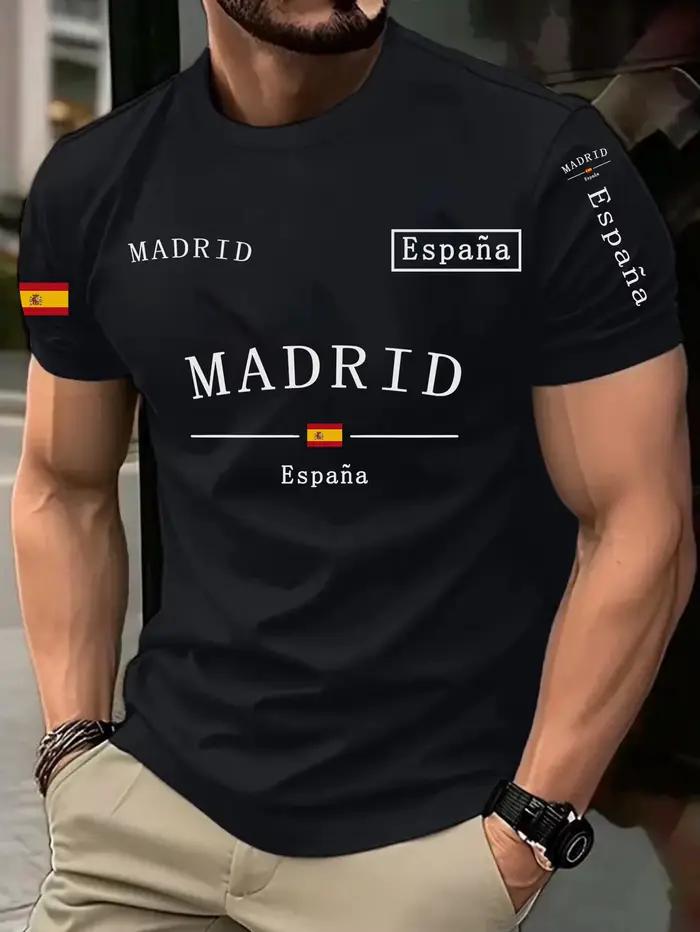 Drapeau espagnol imprimé 100% coton Cool hommes femmes T-shirt été automne quotidien Sports de plein air fête décontracté ample rue à manches courtes