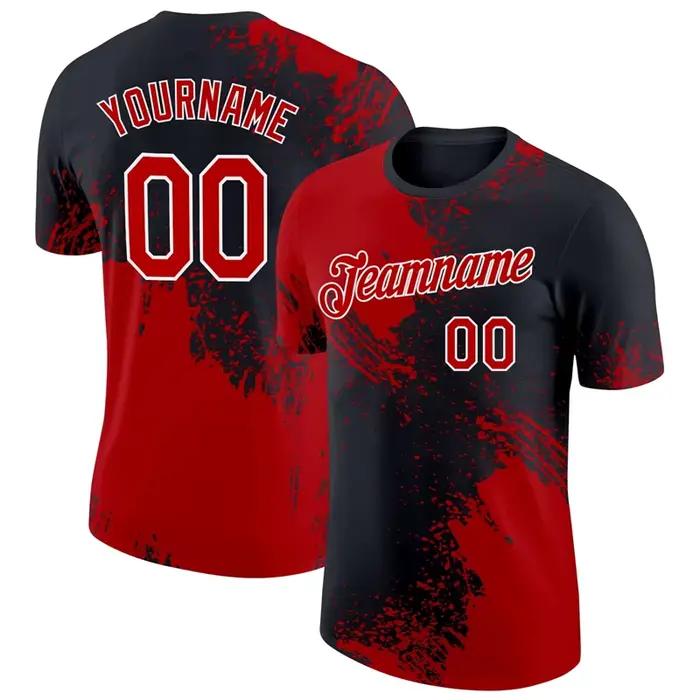 T-shirt personnalisé avec nom et numéro imprimés en 3D pour hommes, vêtements de sport d'équipe personnalisés, hauts décontractés d'été à col rond et manches courtes