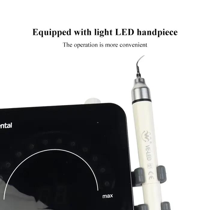 Détartreur ultrasonique dentaire VV VET-6 LED avec 5 embouts pour l'élimination du tartre, le nettoyage buccal, le détartrage, l'instrument dentaire péri-odontique et endodontique