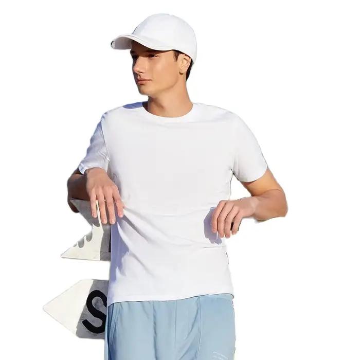 Semir été coton t-shirts hommes 2025 Simple col rond Stretch solide nouveaux hauts vêtements t-shirt décontracté homme