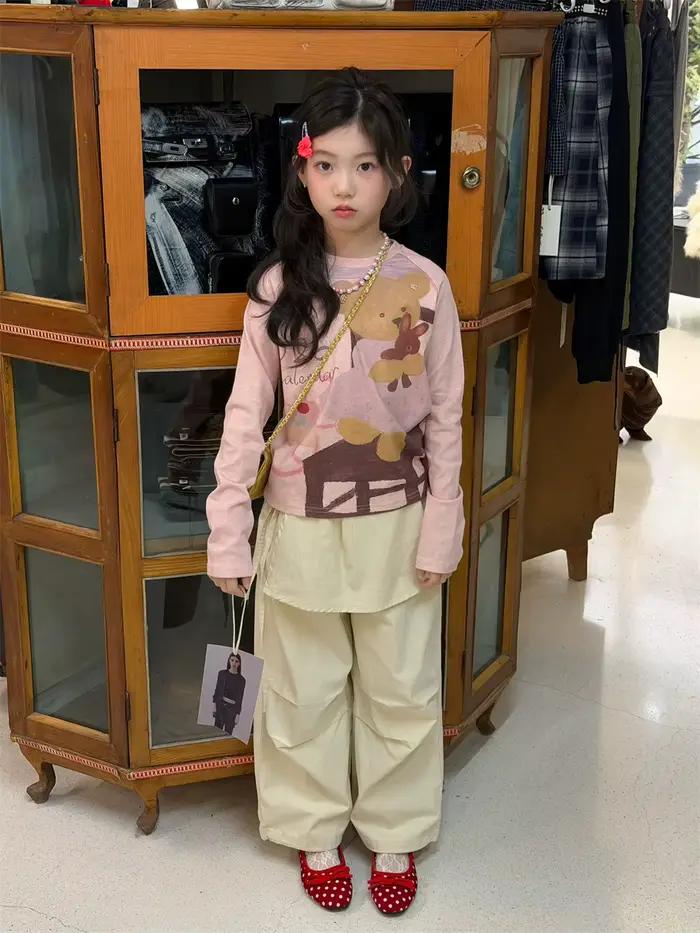 Pantalon large pour filles Printemps 2026 – Coupe décontractée et polyvalente