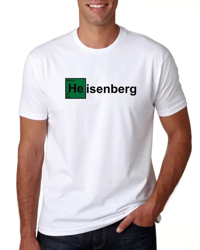 Heisenberg Breaking Bad Walter T-Shirt blanc à la mode et décontracté en coton peigné à manches courtes col rond