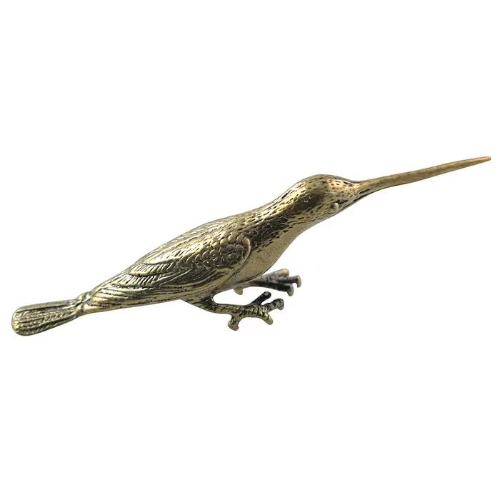 Statue d'oiseau colibri en laiton vintage