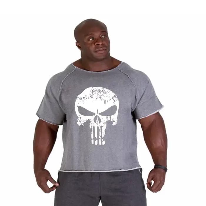 T-shirt respirant en coton vintage pour hommes, style sport, imprimé, coton polyester, décontracté, quatre saisons, gym, course à pied, été