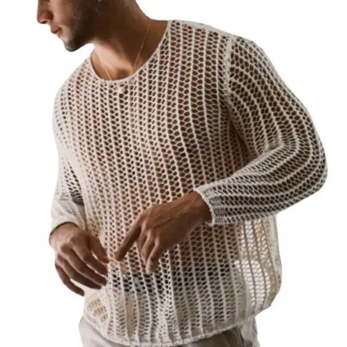 Haut en maille à manches longues pour hommes