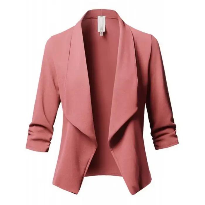 Blazer à manches longues pour femmes, veste décontractée à coupe ajustée, pour le bureau, les affaires, les tenues quotidiennes