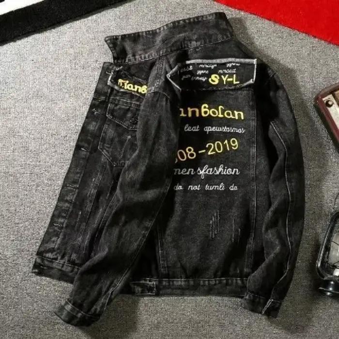 Manteaux en Jean pour hommes automne rayé jaune avec impression veste en jean pour hommes Y2k Vintage marque G vêtements d'extérieur d'hiver concepteur Joker corée