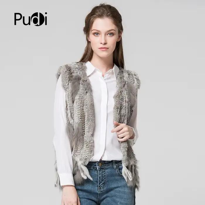 Manteau en fourrure de lapin véritable fait à la main pour femme