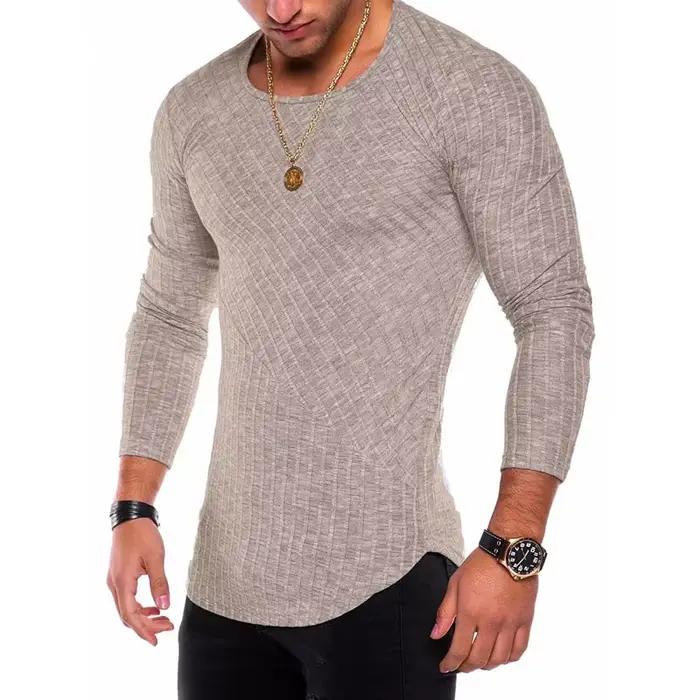 T-shirt Rayé à Manches sulfet Col Rond pour Homme Streetwear