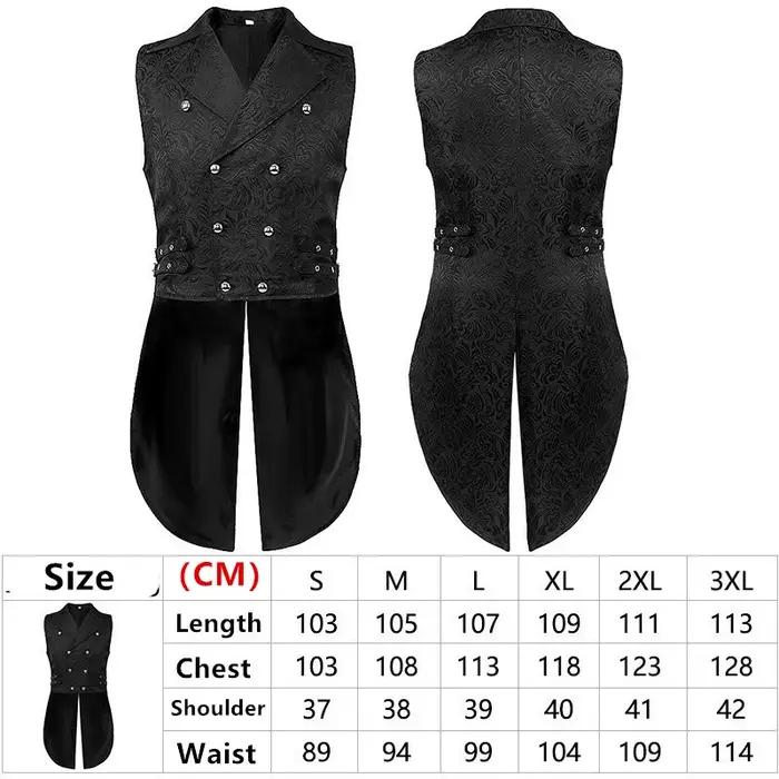 Gilet de costume noir pour homme ; Tissu jacquard