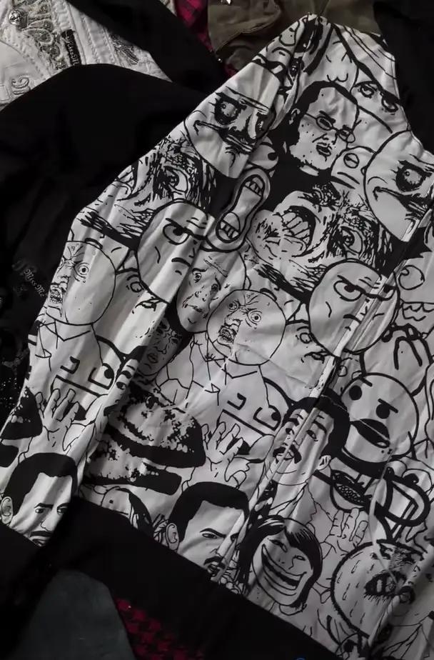 Sweat à capuche Y2K à motif abstrait