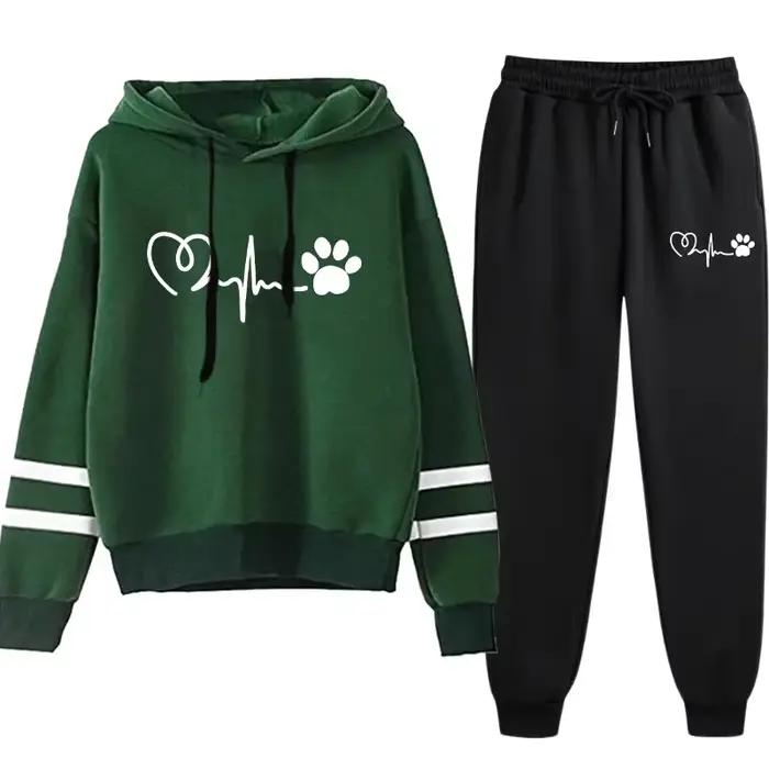 Survêtement pour femme quotidien décontracté mode sweats à capuche offre spéciale une pièce rayure sweat et pantalon confort en plein air Jogging qualité