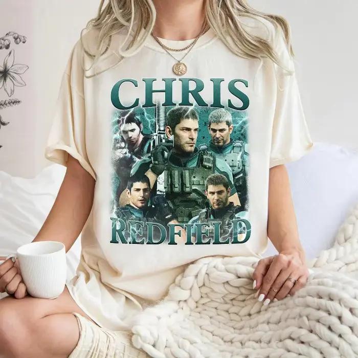 Chris Redfield Gaming imprimé T-shirt femme mode tendance haut printemps/été pur coton unisexe