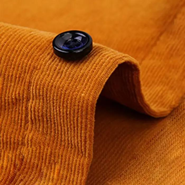 Chemise surdimensionnée en velours côtelé pour homme, vêtement décontracté, à manches longues, en coton, confortable, doux, col boutonné, marron