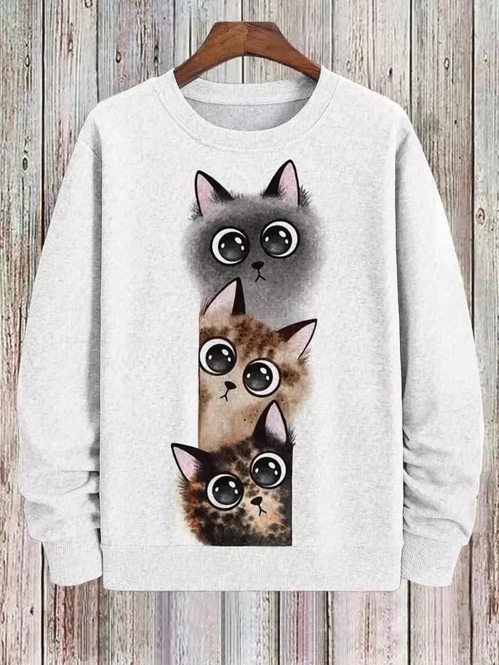 Sweatshirt 3D Imprimé Animal Chat Chien Style Japonais Harajuku Pour Hommes Femmes Occasions Quotidiennes Automnales