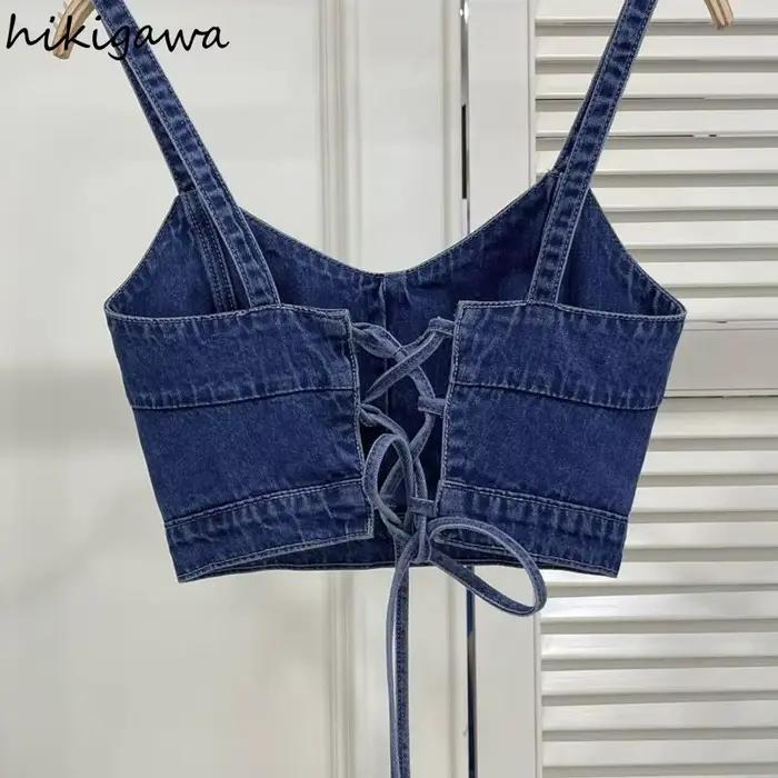 Débardeur en Denim Y2k pour Femme