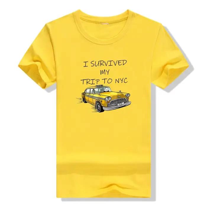 T-shirt graphique peint à la main NYC voyage femme couleurs variées occassions multiples