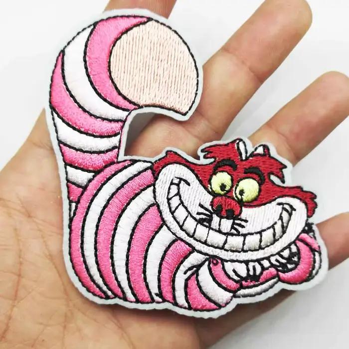 Dessin animé Animal gros chat belle fer sur patchs de vêtements brodés