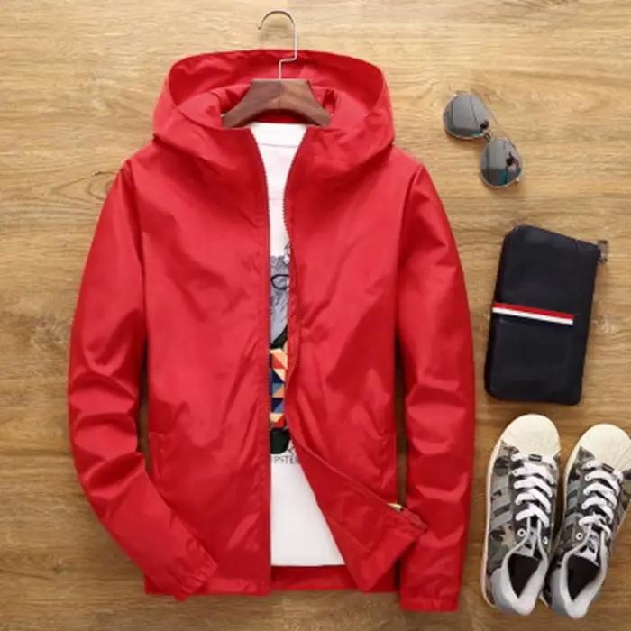 Veste à capuche zippée coupe-vent pour homme 2026 – Tenue décontractée de sport et d'extérieur pour le streetwear