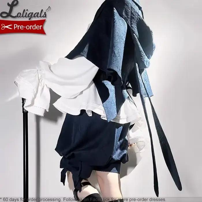Ouji Lolita Outfit Cape à capuche bleu royal vintage / Short Bloomer / Gilet par Princess Chronicles ~ Rabbit Run
