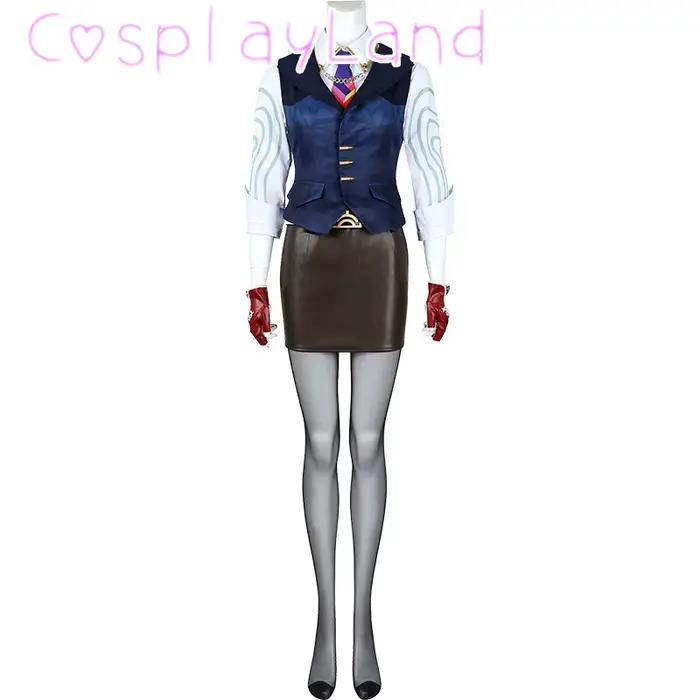 Valorant femme chambre Cosplay Costume gilet chemise jupe tenue avec accessoires ensemble complet Halloween noël femmes