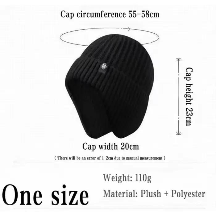 Hommes hiver tricoté chapeau en peluche chaleur casquette à visière en plein air cache-oreilles décontracté mode fausse fourrure doublé Bomber chapeaux cyclisme Protection des oreilles