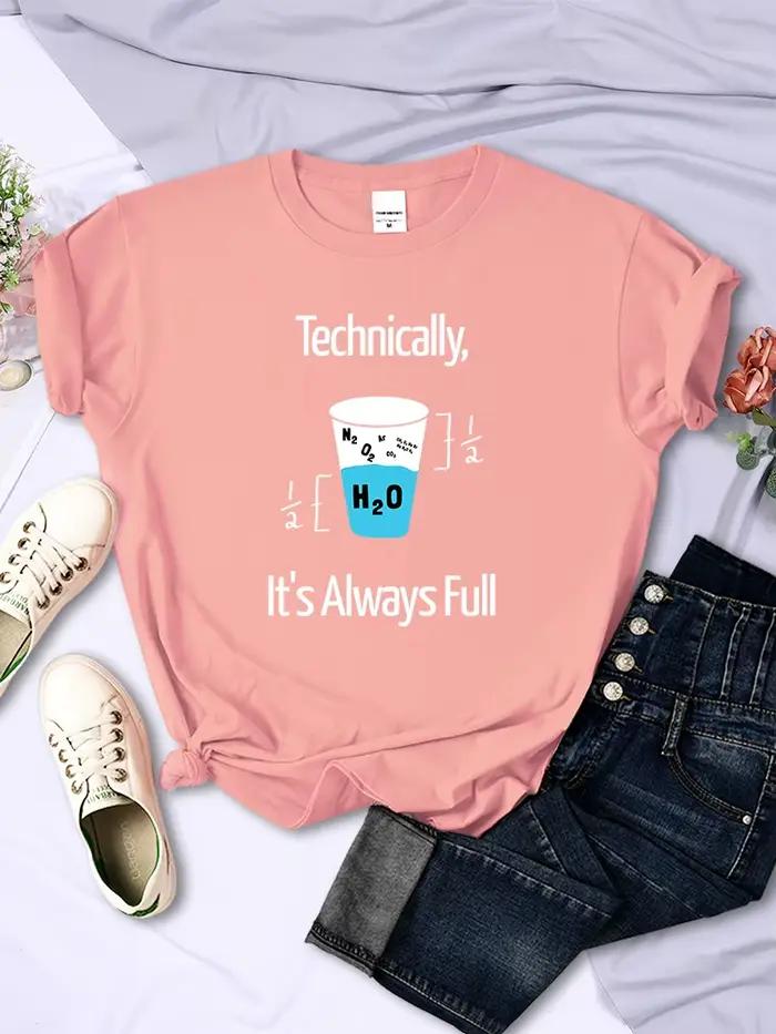 T-shirt décontracté à col rond pour femme