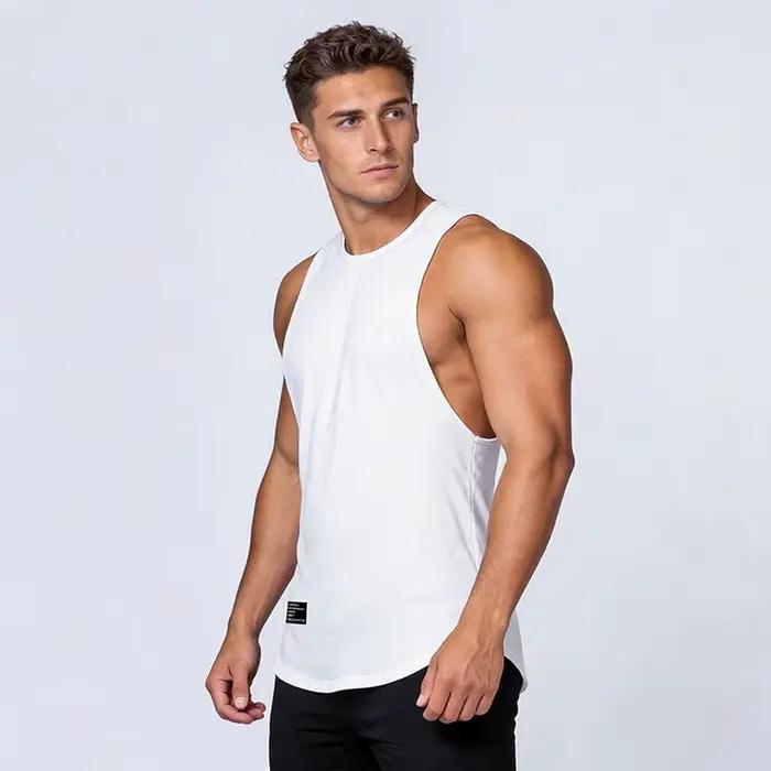 Débardeurs de sport pour hommes en coton à col rond