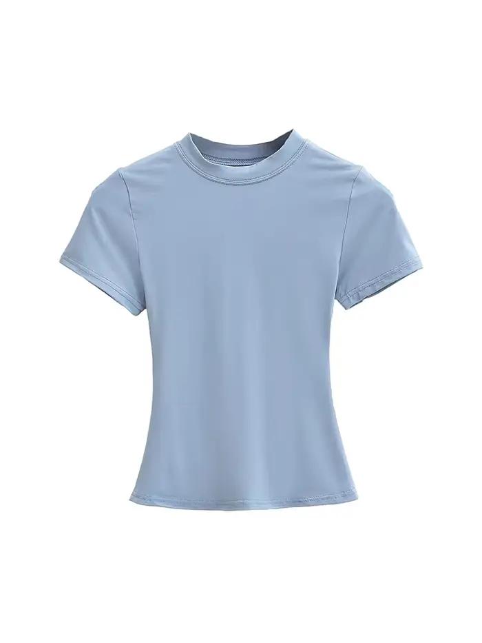 T-shirt Reachshore Femme Décontracté Polyester Elasthanne Couleur Unie Occasions Spéciales ```