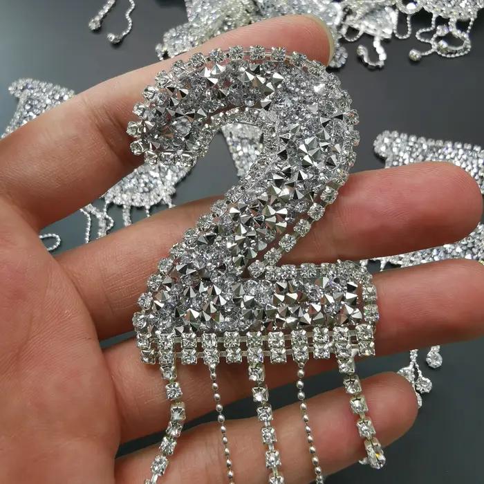 Fer sur vêtements A-Z 26pc strass lettres patchs