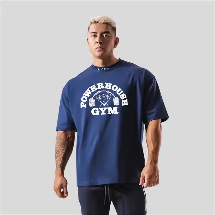 Power Gym coton chemise Sport t-shirt hommes à manches courtes chemise de course hommes entraînement t-shirts Fitness ample grande taille M-XXXL