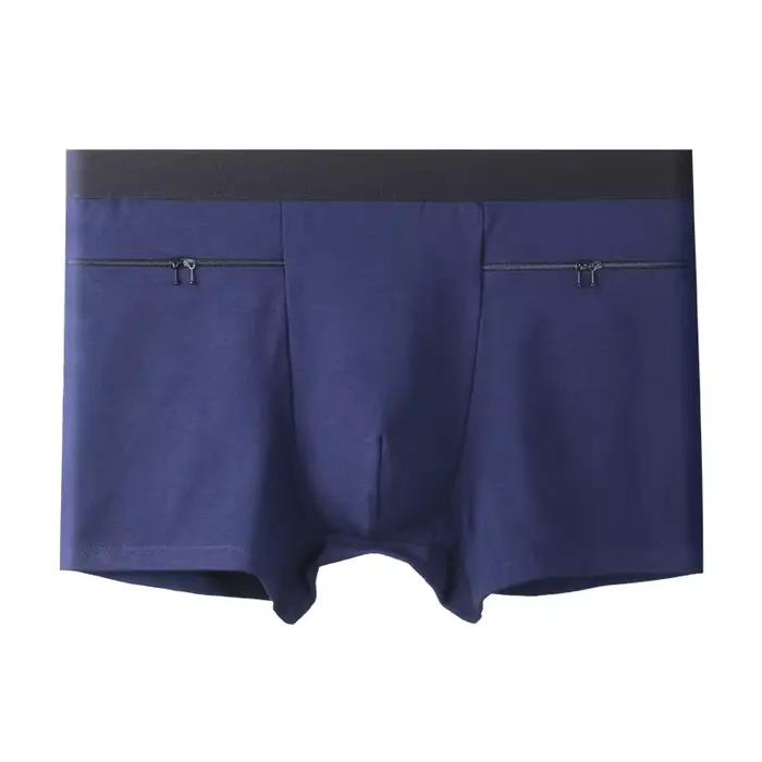 Taille européenne Sexy hommes sous-vêtements avec poches zippées grande