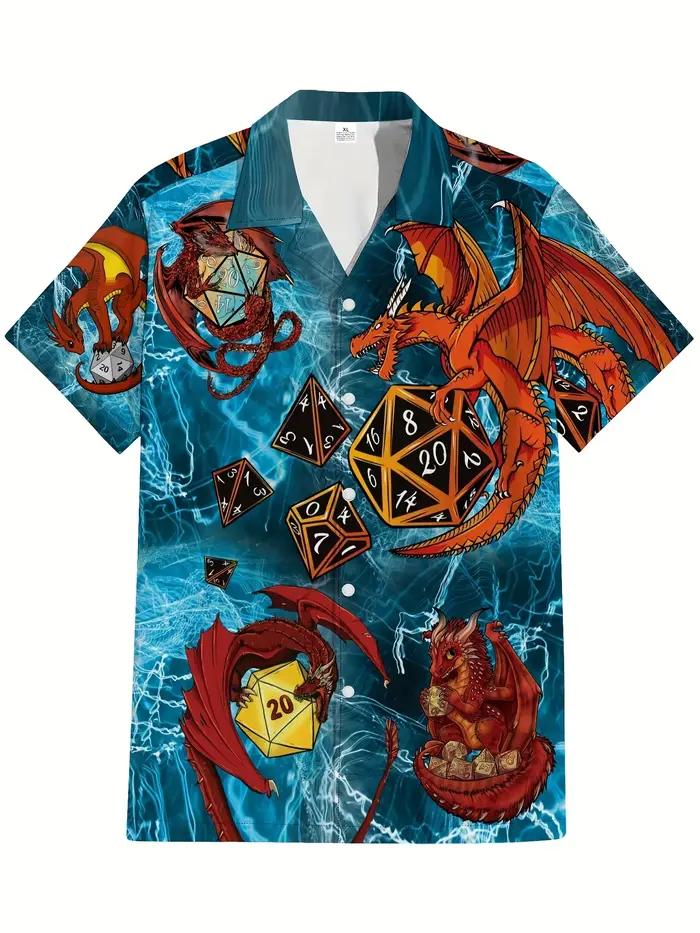 Chemise hawaïenne Dragon Dice pour hommes