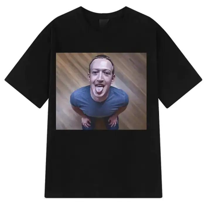 Grande taille drôle cerveau escrime Expression T-shirt Mark Zuckerberg bonne blague
