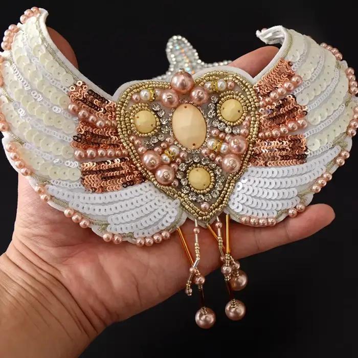 Spot, grande perle faite à la main broderie mode ailes d'étoile de mer