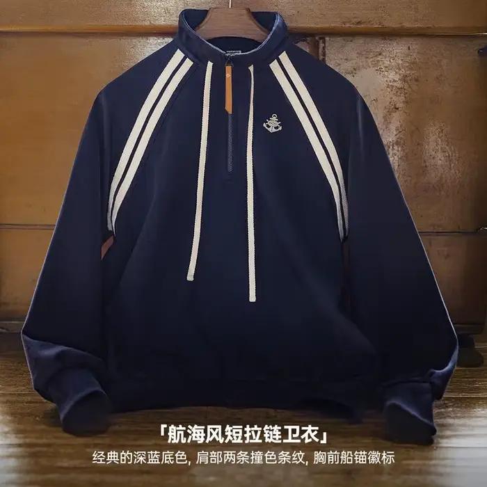 Maden – sweat-shirt Vintage bleu marine pour femme