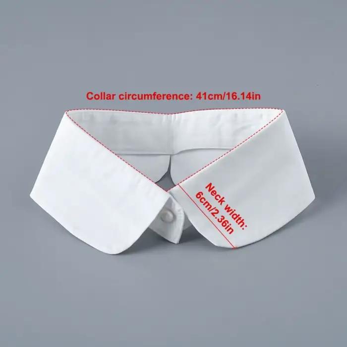 Col amovible fantaisie en coton blanc et noir pour chemisier
