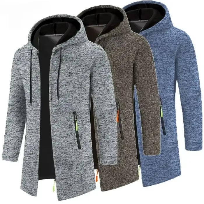 Sweatwear – Sweat-shirts à capuche à manches longues pour hommes, avec fermeture éclair, coupe oversize, veste d'hiver, manteau, pull noir