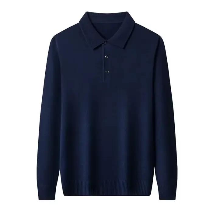 Luxe hommes pull en cachemire 100% laine mérinos boutonné