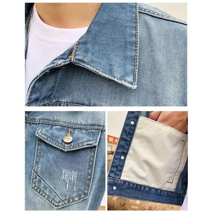 Hommes Denim gilets 2023 printemps été déchiré Long trou jean gilet mode sans manches décontracté veste d'extérieur
