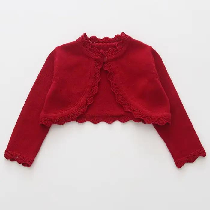 Filles tricot cardigan enfant en bas âge fille nœud papillon boléro mariage fête d'anniversaire veste tricoté Crochet