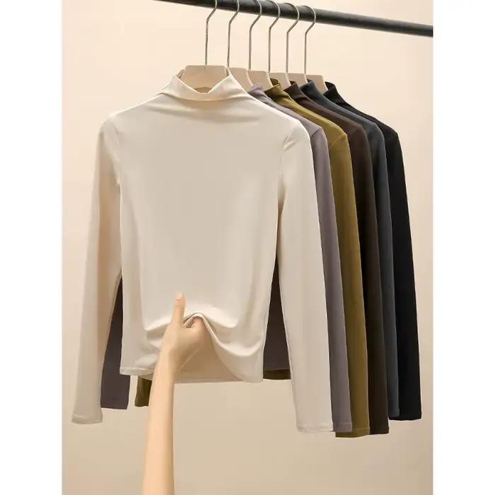 Chemise thermique semi-col roulé pour femmes