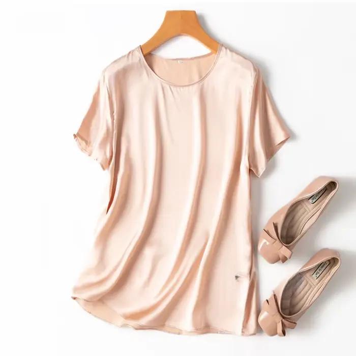 T-shirt manches mi-longues col ras du cou pour femme